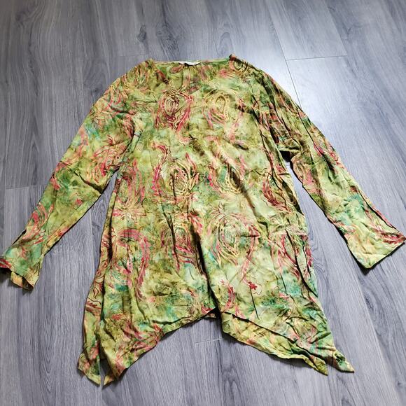 Soft Surroundings Tunic Top Womens Large Boho Asymmetrical Art Fairycore Whimsy - Picture 1 of 7